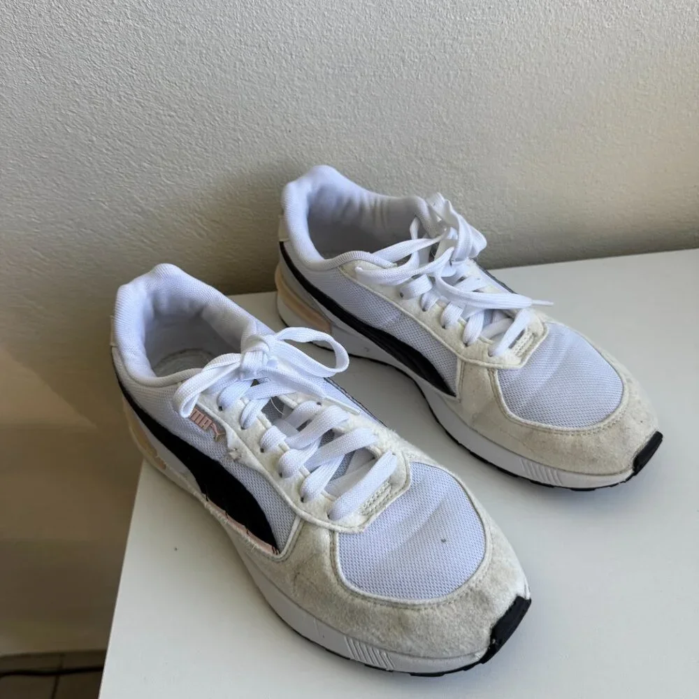 PUMA White & Black Sneakers Women’s Size 8.5 – Classic Casual Shoes - Picture 13 of 13